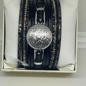 SAACHI Vegan Leather Brass Chain Rhinestone Zinc Alloy Cotton Magnet